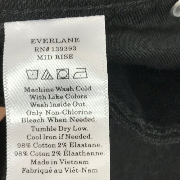 Everlane Women's Size 27 Regular Jeans Black Denim Skinny Leg High Rise 10" - Picture 5 of 5